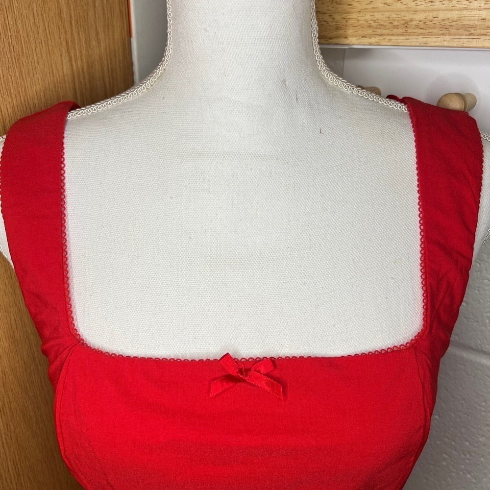 Blashe red top with lace trip bustier top women’s Medium - Picture 4 of 7